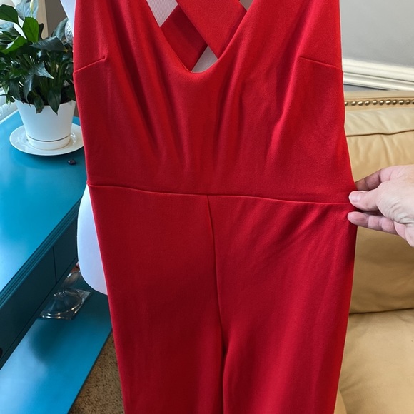 Red, pull on romper - Picture 6 of 7